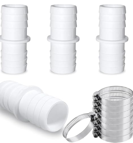 KLINNA 4 Pcs Schlauchverbinder für Poolschlauch 38mm oder 38mm | Pool Adapter Set mit Edelstahl Schlauchschellen | Kunststoff Doppelschlauchtülle für Anschluss an Pumpe & Absperrhahn KLINNA 4 Pcs Schlauchverbinder für Poolschlauch 38mm oder 38mm | Pool Adapter Set mit Edelstahl Schlauchschellen | Kunststoff Doppelschlauchtülle für Anschluss an Pumpe & Absperrhahn von KLINNA