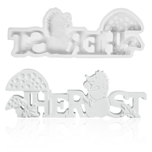 KLINNA Silikonform Herbst Buchstaben 'HERBST' Gießform mit Lgel, Kürbis & Pilze | 3D Silikonformen Gießformen für DIY Deko, Gips, Kerzen & Harz | Wiederverwendbare Gipsform zum Gießen KLINNA Silikonform Herbst Buchstaben 'HERBST' Gießform mit Lgel, Kürbis & Pilze | 3D Silikonformen Gießformen für DIY Deko, Gips, Kerzen & Harz | Wiederverwendbare Gipsform zum Gießen von KLINNA