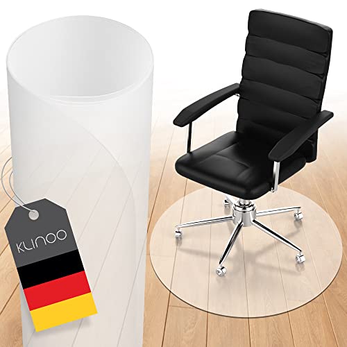 KLINOO Bodenschutzmatte | Bürostuhl Unterlage in milchweiß | Kratzfest | Made in Germany (90cm (rund)) von KLINOO