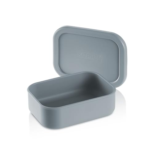 KLIPPSI® Lunchbox Medium Brotdose Vorratsdosen aus Platin Silikon reißfest, hitze-kältebeständig, auslaufsicher, spülmaschinengeeignet (hellblau) von KLIPPSI