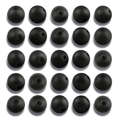 100 Stück 6 mm natürliche matte schwarze Onyx-Achatperlen, rund, lose Edelsteine zur Schmuckherstellung mit Kristall-Stretchkordel von KLIYBGTHIJTP