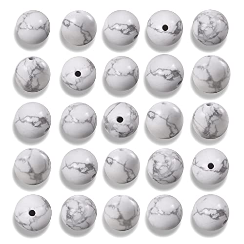 100 Stück 8 mm natürliche glatte weiße Howlith-Edelsteinperlen, rund, lose Steine zur Schmuckherstellung mit Kristall-Stretchkordel 100 Stück 8 mm natürliche glatte weiße Howlith-Edelsteinperlen, rund, lose Steine zur Schmuckherstellung mit Kristall-Stretchkordel von KLIYBGTHIJTP
