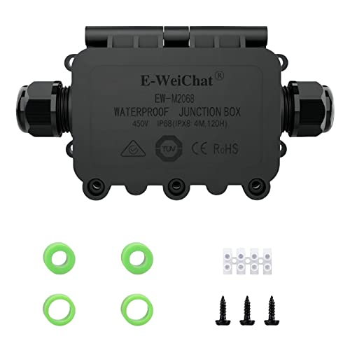 KLJ Anschlussdose Wasserdichter IP68 2-Wege-Stecker M2068-2T Koaxialkabelanschluss Kabelbereich 5 bis 12 mm Elektrisches externes Stromkabel Anschlussdosen (KLJ-FSH-2T, 1) von KLJ