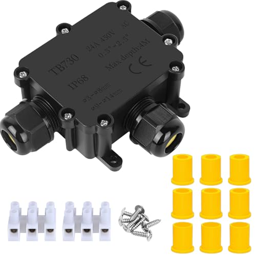 Abzweigdose,Erdkabel Klemmdose Verbindungsdose, 3 Wege Junction Box, IP68 Wasserdichte Verteilerdose, Kabelverbinder Aussen, Elektrischer Außenverteilerdose(1 Stück)) Abzweigdose,Erdkabel Klemmdose Verbindungsdose, 3 Wege Junction Box, IP68 Wasserdichte Verteilerdose, Kabelverbinder Aussen, Elektrischer Außenverteilerdose(1 Stück)) von KLJ
