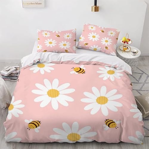 KLJFIGUT Bettwäsche 135x200 Biene 3 Teilig Bettbezug mit Reißverschluss, Weiche Mikrofaser Bettwäsche-Sets für Kinder - 1 Bettbezüge und 2 Kissenbezug 80x80cm KLJFIGUT Bettwäsche 135x200 Biene 3 Teilig Bettbezug mit Reißverschluss, Weiche Mikrofaser Bettwäsche-Sets für Kinder - 1 Bettbezüge und 2 Kissenbezug 80x80cm von KLJFIGUT