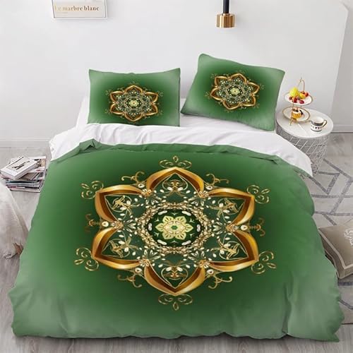KLJFIGUT Bettwäsche 135x200 Blume 3 Teilig Bettbezug mit Reißverschluss, Weiche Mikrofaser Bettwäsche-Sets für Kinder - 1 Bettbezüge und 2 Kissenbezug 80x80cm von KLJFIGUT