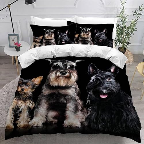 KLJFIGUT Bettwäsche 135x200 Hund 3 Teilig Bettbezug mit Reißverschluss, Weiche Mikrofaser Bettwäsche-Sets für Kinder - 1 Bettbezüge und 2 Kissenbezug 80x80cm KLJFIGUT Bettwäsche 135x200 Hund 3 Teilig Bettbezug mit Reißverschluss, Weiche Mikrofaser Bettwäsche-Sets für Kinder - 1 Bettbezüge und 2 Kissenbezug 80x80cm von KLJFIGUT