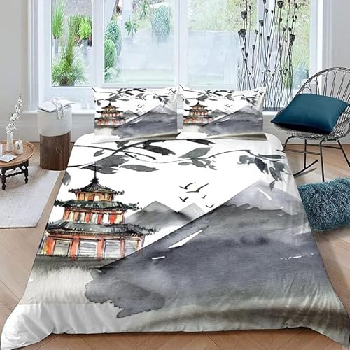 KLJFIGUT Bettwäsche 155x220 Japanischer Stil Weiche Mikrofaser Bettbezug mit Reißverschluss, Bettwäsche-Sets für Kinder - 1 Bettbezüge und 2 Kissenbezüge 80x80 cm KLJFIGUT Bettwäsche 155x220 Japanischer Stil Weiche Mikrofaser Bettbezug mit Reißverschluss, Bettwäsche-Sets für Kinder - 1 Bettbezüge und 2 Kissenbezüge 80x80 cm von KLJFIGUT