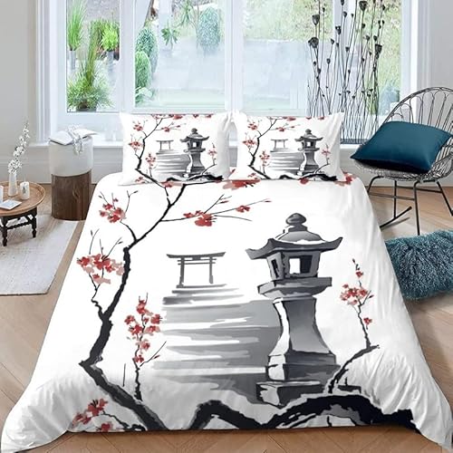KLJFIGUT Bettwäsche 155x220 Japanischer Stil Weiche Mikrofaser Bettbezug mit Reißverschluss, Bettwäsche-Sets für Kinder - 1 Bettbezüge und 2 Kissenbezüge 80x80 cm KLJFIGUT Bettwäsche 155x220 Japanischer Stil Weiche Mikrofaser Bettbezug mit Reißverschluss, Bettwäsche-Sets für Kinder - 1 Bettbezüge und 2 Kissenbezüge 80x80 cm von KLJFIGUT
