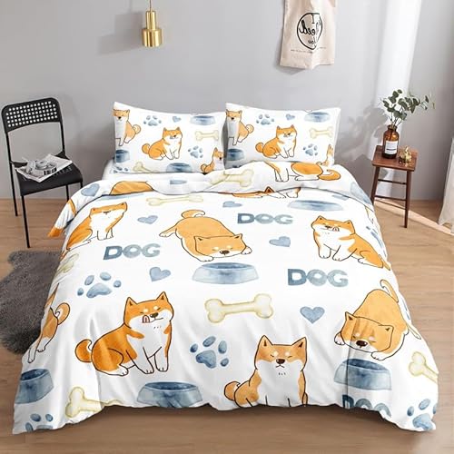 KLJFIGUT Bettwäsche 200x200 Hund 3 Teilig Mikrofaser Bettbezug für Kinder Jugendliche - Wendemotiv Bettbezüge mit Reißverschluss + 2 Kissenbezug 80x80 cm KLJFIGUT Bettwäsche 200x200 Hund 3 Teilig Mikrofaser Bettbezug für Kinder Jugendliche - Wendemotiv Bettbezüge mit Reißverschluss + 2 Kissenbezug 80x80 cm von KLJFIGUT