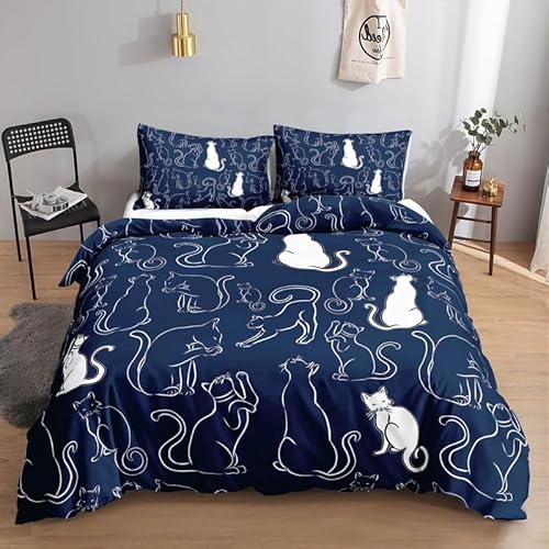 KLJFIGUT Bettwäsche 200x200 Katze 3 Teilig Mikrofaser Bettbezug für Kinder Jugendliche - Wendemotiv Bettbezüge mit Reißverschluss + 2 Kissenbezug 80x80 cm KLJFIGUT Bettwäsche 200x200 Katze 3 Teilig Mikrofaser Bettbezug für Kinder Jugendliche - Wendemotiv Bettbezüge mit Reißverschluss + 2 Kissenbezug 80x80 cm von KLJFIGUT