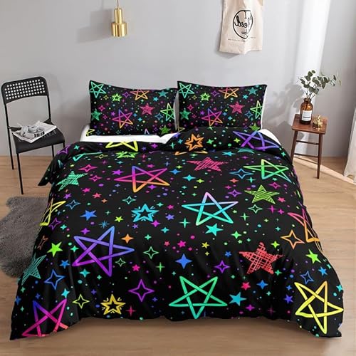KLJFIGUT Bettwäsche 200x200 Pentagramm 3 Teilig Mikrofaser Bettbezug für Kinder Jugendliche - Wendemotiv Bettbezüge mit Reißverschluss + 2 Kissenbezug 80x80 cm KLJFIGUT Bettwäsche 200x200 Pentagramm 3 Teilig Mikrofaser Bettbezug für Kinder Jugendliche - Wendemotiv Bettbezüge mit Reißverschluss + 2 Kissenbezug 80x80 cm von KLJFIGUT