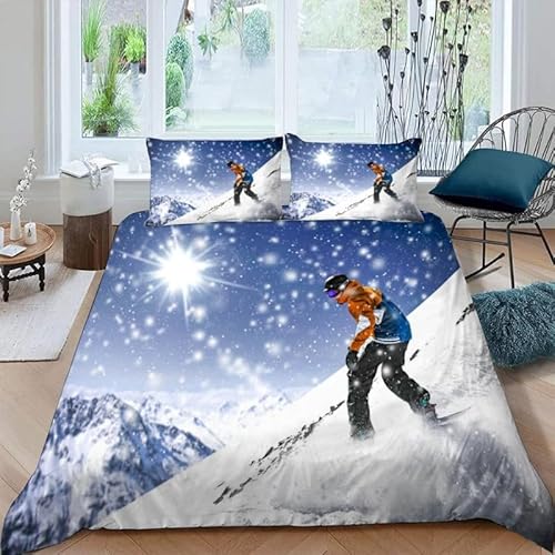 KLJFIGUT Bettwäsche 200x200 Ski 3 Teilig Mikrofaser Bettbezug für Kinder Jugendliche - Wendemotiv Bettbezüge mit Reißverschluss + 2 Kissenbezug 80x80 cm KLJFIGUT Bettwäsche 200x200 Ski 3 Teilig Mikrofaser Bettbezug für Kinder Jugendliche - Wendemotiv Bettbezüge mit Reißverschluss + 2 Kissenbezug 80x80 cm von KLJFIGUT