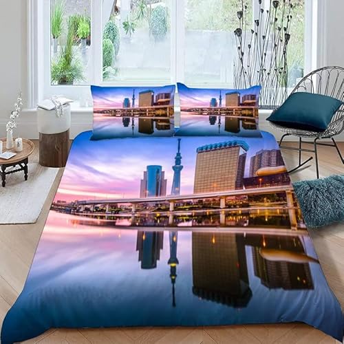 KLJFIGUT Bettwäsche 200x200 Stadt 3 Teilig Mikrofaser Bettbezug für Kinder Jugendliche - Wendemotiv Bettbezüge mit Reißverschluss + 2 Kissenbezug 80x80 cm KLJFIGUT Bettwäsche 200x200 Stadt 3 Teilig Mikrofaser Bettbezug für Kinder Jugendliche - Wendemotiv Bettbezüge mit Reißverschluss + 2 Kissenbezug 80x80 cm von KLJFIGUT