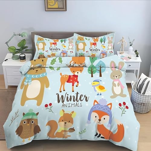 KLJFIGUT Bettwäsche 200x200 Tier 3 Teilig Mikrofaser Bettbezug für Kinder Jugendliche - Wendemotiv Bettbezüge mit Reißverschluss + 2 Kissenbezug 80x80 cm KLJFIGUT Bettwäsche 200x200 Tier 3 Teilig Mikrofaser Bettbezug für Kinder Jugendliche - Wendemotiv Bettbezüge mit Reißverschluss + 2 Kissenbezug 80x80 cm von KLJFIGUT