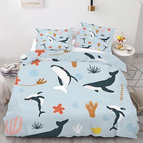 KLJFIGUT Bettwäsche 200x200 Wal 3 Teilig Mikrofaser Bettbezug für Kinder Jugendliche - Wendemotiv Bettbezüge mit Reißverschluss + 2 Kissenbezug 80x80 cm KLJFIGUT Bettwäsche 200x200 Wal 3 Teilig Mikrofaser Bettbezug für Kinder Jugendliche - Wendemotiv Bettbezüge mit Reißverschluss + 2 Kissenbezug 80x80 cm von KLJFIGUT