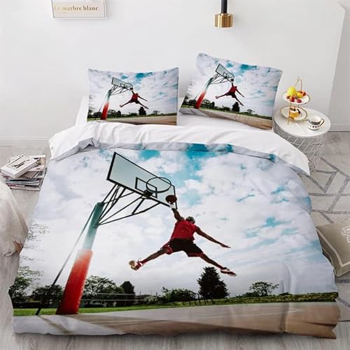 KLJFIGUT Bettwäsche 200x220 Basketball Weiche Mikrofaser Bettbezug mit Reißverschluss, Atmungsaktive Bettbezüge und 2 Kissenbezug 80x80 für Kinder Erwachsene Jugendliche KLJFIGUT Bettwäsche 200x220 Basketball Weiche Mikrofaser Bettbezug mit Reißverschluss, Atmungsaktive Bettbezüge und 2 Kissenbezug 80x80 für Kinder Erwachsene Jugendliche von KLJFIGUT