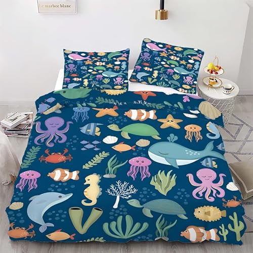 KLJFIGUT Bettwäsche 200x220 Das Meer Weiche Mikrofaser Bettbezug mit Reißverschluss, Atmungsaktive Bettbezüge und 2 Kissenbezug 80x80 für Kinder Erwachsene Jugendliche KLJFIGUT Bettwäsche 200x220 Das Meer Weiche Mikrofaser Bettbezug mit Reißverschluss, Atmungsaktive Bettbezüge und 2 Kissenbezug 80x80 für Kinder Erwachsene Jugendliche von KLJFIGUT