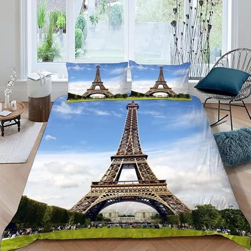 KLJFIGUT Bettwäsche 200x220 Eiffelturm Weiche Mikrofaser Bettbezug mit Reißverschluss, Atmungsaktive Bettbezüge und 2 Kissenbezug 80x80 für Kinder Erwachsene Jugendliche KLJFIGUT Bettwäsche 200x220 Eiffelturm Weiche Mikrofaser Bettbezug mit Reißverschluss, Atmungsaktive Bettbezüge und 2 Kissenbezug 80x80 für Kinder Erwachsene Jugendliche von KLJFIGUT