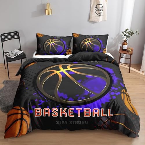 KLJFIGUT Bettwäsche 200x220 Fußball Weiche Mikrofaser Bettbezug mit Reißverschluss, Atmungsaktive Bettbezüge und 2 Kissenbezug 80x80 für Kinder Erwachsene Jugendliche von KLJFIGUT