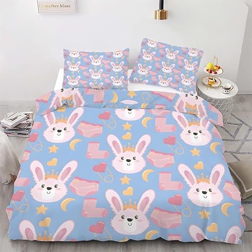 KLJFIGUT Bettwäsche 200x220 Kaninchen Weiche Mikrofaser Bettbezug mit Reißverschluss, Atmungsaktive Bettbezüge und 2 Kissenbezug 80x80 für Kinder Erwachsene Jugendliche KLJFIGUT Bettwäsche 200x220 Kaninchen Weiche Mikrofaser Bettbezug mit Reißverschluss, Atmungsaktive Bettbezüge und 2 Kissenbezug 80x80 für Kinder Erwachsene Jugendliche von KLJFIGUT