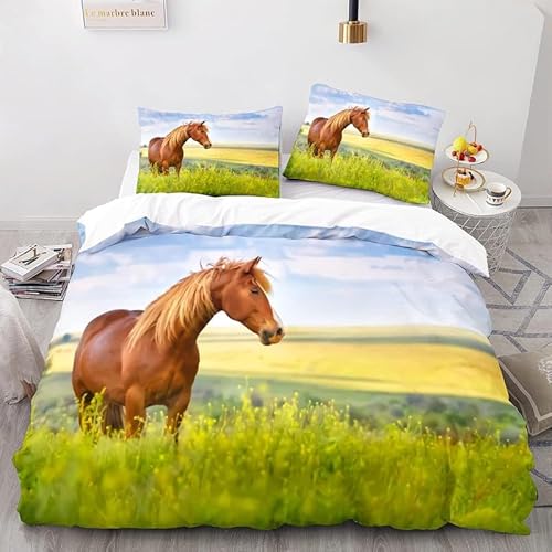 KLJFIGUT Bettwäsche 200x220 Pferd Weiche Mikrofaser Bettbezug mit Reißverschluss, Atmungsaktive Bettbezüge und 2 Kissenbezug 80x80 für Kinder Erwachsene Jugendliche KLJFIGUT Bettwäsche 200x220 Pferd Weiche Mikrofaser Bettbezug mit Reißverschluss, Atmungsaktive Bettbezüge und 2 Kissenbezug 80x80 für Kinder Erwachsene Jugendliche von KLJFIGUT