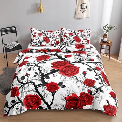 KLJFIGUT Bettwäsche 200x220 Rose Weiche Mikrofaser Bettbezug mit Reißverschluss, Atmungsaktive Bettbezüge und 2 Kissenbezug 80x80 für Kinder Erwachsene Jugendliche KLJFIGUT Bettwäsche 200x220 Rose Weiche Mikrofaser Bettbezug mit Reißverschluss, Atmungsaktive Bettbezüge und 2 Kissenbezug 80x80 für Kinder Erwachsene Jugendliche von KLJFIGUT