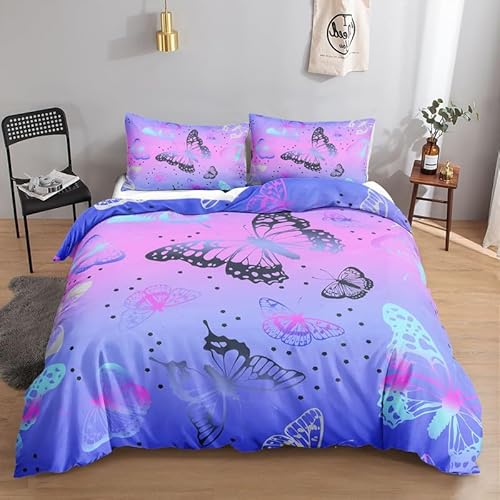 KLJFIGUT Bettwäsche 200x220 Schmetterling Weiche Mikrofaser Bettbezug mit Reißverschluss, Atmungsaktive Bettbezüge und 2 Kissenbezug 80x80 für Kinder Erwachsene Jugendliche KLJFIGUT Bettwäsche 200x220 Schmetterling Weiche Mikrofaser Bettbezug mit Reißverschluss, Atmungsaktive Bettbezüge und 2 Kissenbezug 80x80 für Kinder Erwachsene Jugendliche von KLJFIGUT