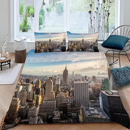 KLJFIGUT Bettwäsche 200x220 Stadt Weiche Mikrofaser Bettbezug mit Reißverschluss, Atmungsaktive Bettbezüge und 2 Kissenbezug 80x80 für Kinder Erwachsene Jugendliche KLJFIGUT Bettwäsche 200x220 Stadt Weiche Mikrofaser Bettbezug mit Reißverschluss, Atmungsaktive Bettbezüge und 2 Kissenbezug 80x80 für Kinder Erwachsene Jugendliche von KLJFIGUT