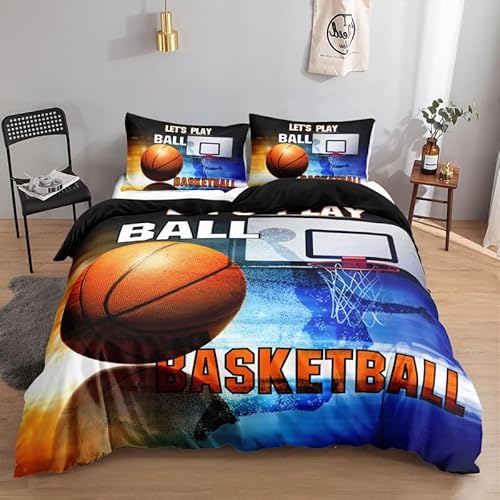 KLJFIGUT Bettwäsche 220x240 Basketball Weiche Mikrofaser Bettbezug Set mit Reißverschluss, 1 Bettbezüge mit 2 Kissenbezug 80x80cm, Atmungsaktive Bettwäsche-Sets für Erwachsener KLJFIGUT Bettwäsche 220x240 Basketball Weiche Mikrofaser Bettbezug Set mit Reißverschluss, 1 Bettbezüge mit 2 Kissenbezug 80x80cm, Atmungsaktive Bettwäsche-Sets für Erwachsener von KLJFIGUT