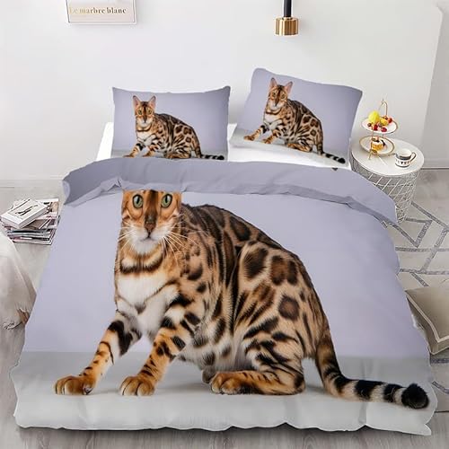 KLJFIGUT Bettwäsche 220x240 Katze Weiche Mikrofaser Bettbezug Set mit Reißverschluss, 1 Bettbezüge mit 2 Kissenbezug 80x80cm, Atmungsaktive Bettwäsche-Sets für Erwachsener KLJFIGUT Bettwäsche 220x240 Katze Weiche Mikrofaser Bettbezug Set mit Reißverschluss, 1 Bettbezüge mit 2 Kissenbezug 80x80cm, Atmungsaktive Bettwäsche-Sets für Erwachsener von KLJFIGUT