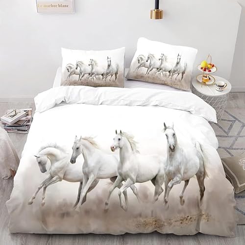 KLJFIGUT Bettwäsche 220x240 Pferd Weiche Mikrofaser Bettbezug Set mit Reißverschluss, 1 Bettbezüge mit 2 Kissenbezug 80x80cm, Atmungsaktive Bettwäsche-Sets für Erwachsener KLJFIGUT Bettwäsche 220x240 Pferd Weiche Mikrofaser Bettbezug Set mit Reißverschluss, 1 Bettbezüge mit 2 Kissenbezug 80x80cm, Atmungsaktive Bettwäsche-Sets für Erwachsener von KLJFIGUT