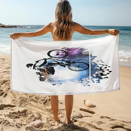 KLJFIGUT Mikrofaser Handtuch Mountainbike Leichte Microfaser Badehandtuch Strandtuch, Schwimmen Duschtuch Camping Handtuch Schnell Trocknend für Kinder und Erwachsene - 80x160 cm von KLJFIGUT