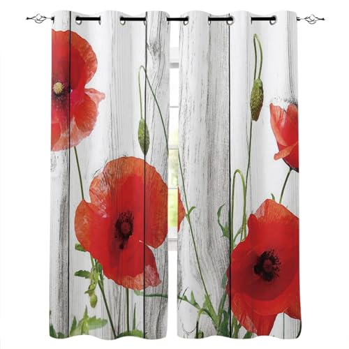 KLJFIGUT Vorhang Blickdicht mit Ösen Mohnblume Verdunklungsvorhänge Gardinen 2er Set, Verdunkelung Geräuschreduzierung für Wohnzimmer Büro Schlafzimmer Kinderzimmer 140B X 175 H cm KLJFIGUT Vorhang Blickdicht mit Ösen Mohnblume Verdunklungsvorhänge Gardinen 2er Set, Verdunkelung Geräuschreduzierung für Wohnzimmer Büro Schlafzimmer Kinderzimmer 140B X 175 H cm von KLJFIGUT