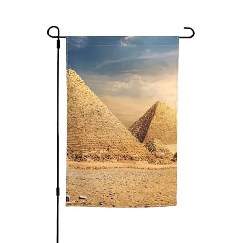 Ägyptische Pyramide in Wüstendruck, lichtbeständig, Gartenflagge, Ganzjahresflagge, Outdoor-Hofdekoration für Veranden von KLJnmbb