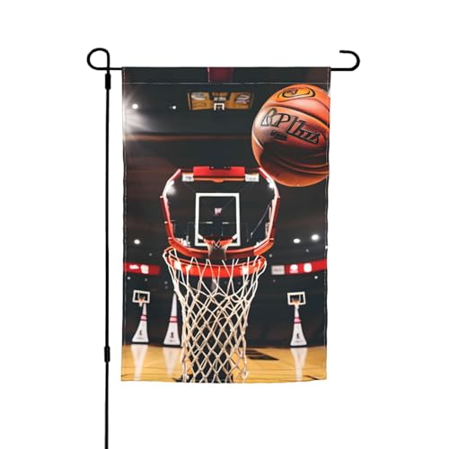Basketball-Druck, lichtbeständige Gartenflaggen, Ganzjahresflagge, Outdoor-Hofdekoration für Veranden von KLJnmbb