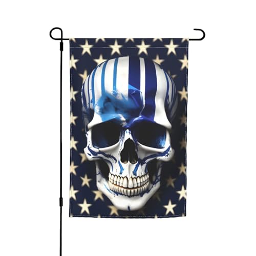 Blaue gestreifte Sterne, Totenkopf-Druck, lichtbeständig, Gartenflagge, Ganzjahresflagge, Outdoor-Hof-Dekoration für Veranden Blaue gestreifte Sterne, Totenkopf-Druck, lichtbeständig, Gartenflagge, Ganzjahresflagge, Outdoor-Hof-Dekoration für Veranden von KLJnmbb