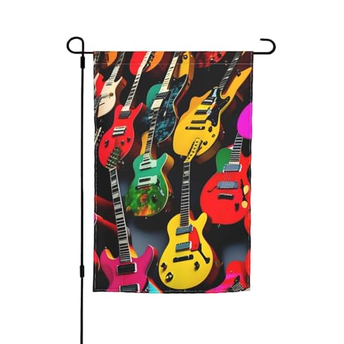 Bunte Gartenflaggen mit Gitarrendruck, lichtbeständig, für alle Jahreszeiten, für den Außenbereich, Hof, Dekoration für Veranden Bunte Gartenflaggen mit Gitarrendruck, lichtbeständig, für alle Jahreszeiten, für den Außenbereich, Hof, Dekoration für Veranden von KLJnmbb