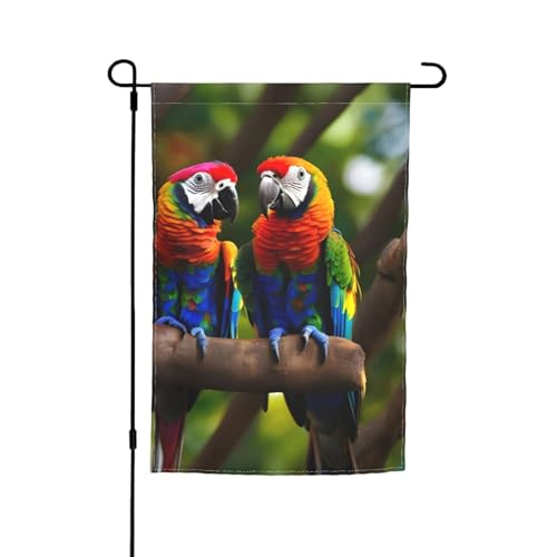Bunte Papageien auf Baum, farbecht, Gartenflaggen, Ganzjahresflagge, Outdoor-Hofdekoration für Veranden Bunte Papageien auf Baum, farbecht, Gartenflaggen, Ganzjahresflagge, Outdoor-Hofdekoration für Veranden von KLJnmbb