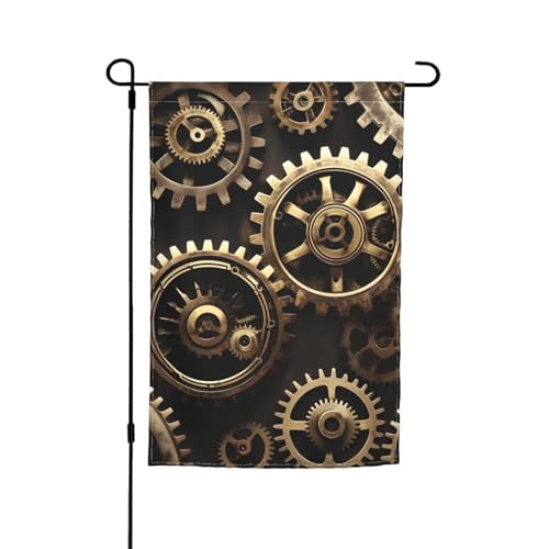 Coole Steampunk-Getriebe-Druck, lichtbeständige Gartenflaggen, Ganzjahresflagge, Outdoor-Hof-Dekoration für Veranden Coole Steampunk-Getriebe-Druck, lichtbeständige Gartenflaggen, Ganzjahresflagge, Outdoor-Hof-Dekoration für Veranden von KLJnmbb