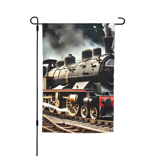 Dampflokomotiven-Zug-Druck, lichtbeständige Gartenflaggen, Ganzjahresflagge, Outdoor-Hof-Dekoration für Veranden Dampflokomotiven-Zug-Druck, lichtbeständige Gartenflaggen, Ganzjahresflagge, Outdoor-Hof-Dekoration für Veranden von KLJnmbb