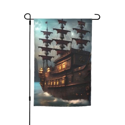 Fantasie-Piratenschiff-Druck, lichtbeständig, Gartenflagge, Ganzjahresflagge, Outdoor-Hof-Dekoration für Veranden Fantasie-Piratenschiff-Druck, lichtbeständig, Gartenflagge, Ganzjahresflagge, Outdoor-Hof-Dekoration für Veranden von KLJnmbb