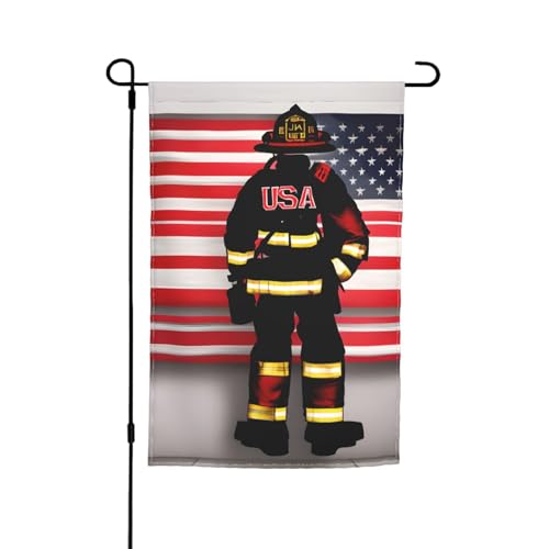 Feuerwehrmann-Flagge mit roten Streifen, farbecht, Gartenflaggen, Ganzjahresflagge, Outdoor-Hofdekoration für Veranden von KLJnmbb