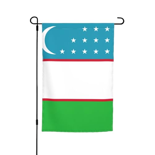 Flagge der Republik Usbekistan, Druck, lichtbeständig, Gartenflaggen, Ganzjahresflagge, Outdoor-Hofdekoration für Veranden von KLJnmbb