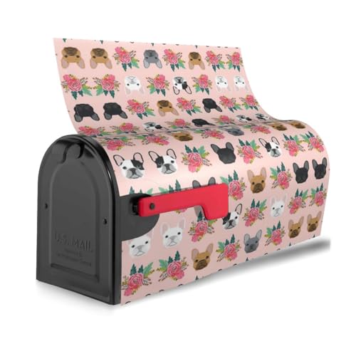 Französische Bulldogge und Blumen, stilvolle Briefkastenabdeckung, wasserdicht, einfache Installation, passend für jede Jahreszeit Französische Bulldogge und Blumen, stilvolle Briefkastenabdeckung, wasserdicht, einfache Installation, passend für jede Jahreszeit von KLJnmbb