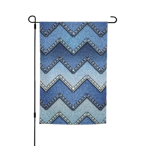 Gartenflaggen, Farbverlauf, blauer Denim-Druck, lichtbeständig, für alle Jahreszeiten, für den Außenbereich, Hof, Dekoration für Veranden Gartenflaggen, Farbverlauf, blauer Denim-Druck, lichtbeständig, für alle Jahreszeiten, für den Außenbereich, Hof, Dekoration für Veranden von KLJnmbb