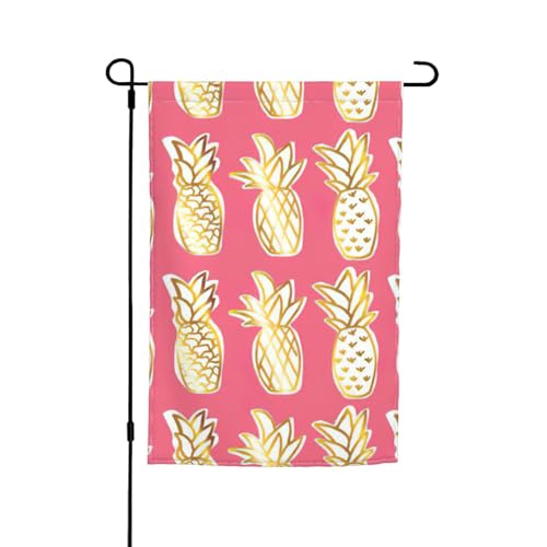 Gartenflaggen mit Ananas-Druck, lichtbeständig, Ganzjahresflagge, Outdoor-Hofdekoration für Veranden von KLJnmbb