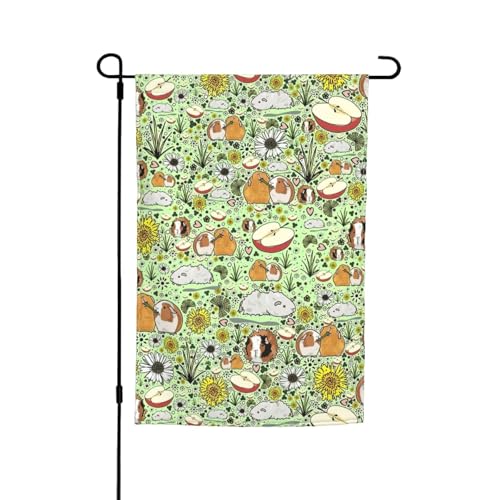 Gartenflaggen mit Meerschweinchen-Druck, lichtbeständig, für alle Jahreszeiten, für den Außenbereich, Hofdekoration für Veranden von KLJnmbb