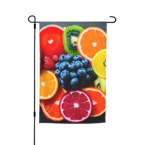 Gartenflaggen mit Obst-Regenbogen-Druck, farbecht, für alle Jahreszeiten, für den Außenbereich, Hofdekoration für Veranden Gartenflaggen mit Obst-Regenbogen-Druck, farbecht, für alle Jahreszeiten, für den Außenbereich, Hofdekoration für Veranden von KLJnmbb