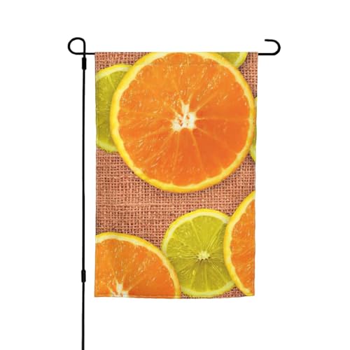 Gartenflaggen mit Zitronen- und Orangen-Druck, lichtbeständig, Ganzjahresflagge, Outdoor-Hofdekoration für Veranden von KLJnmbb